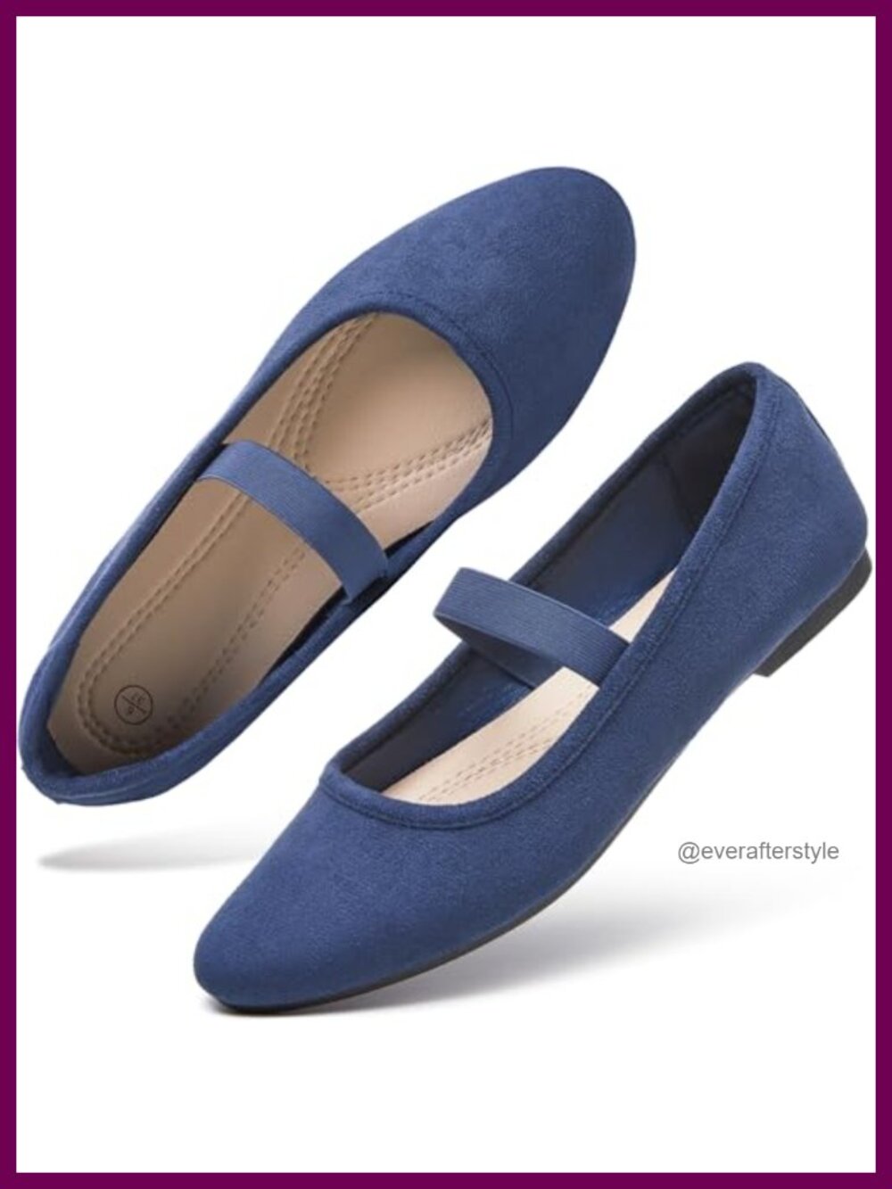 Faux Suede Mary Jane Ballet Flats Round Toe Slip On Dress Shoes